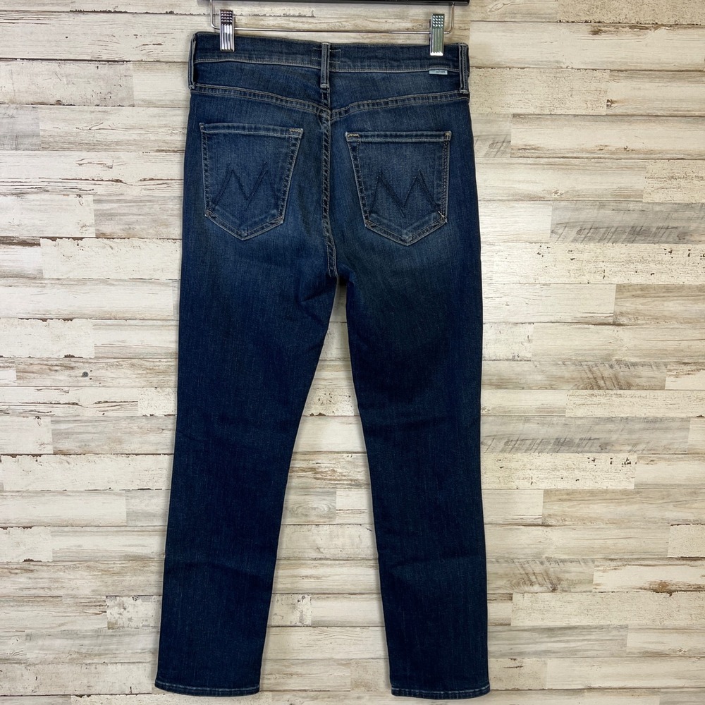 Mother The Mid Rise Dazzler Ankle Jeans On The Edge Dark Blue 1696-104 Size 26 - Picture 2 of 13